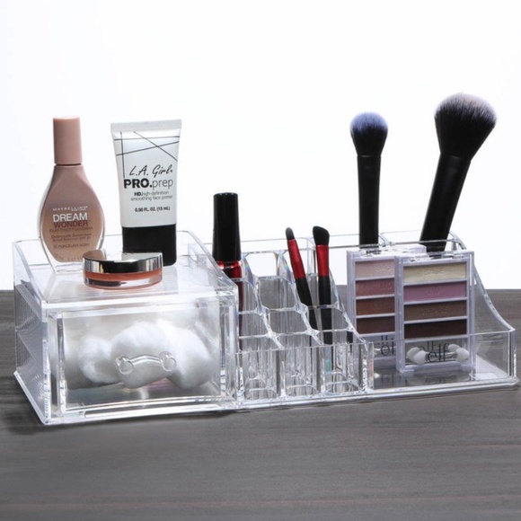 Just The Nest Makeup 17 Compartment Organizer With Drawer New